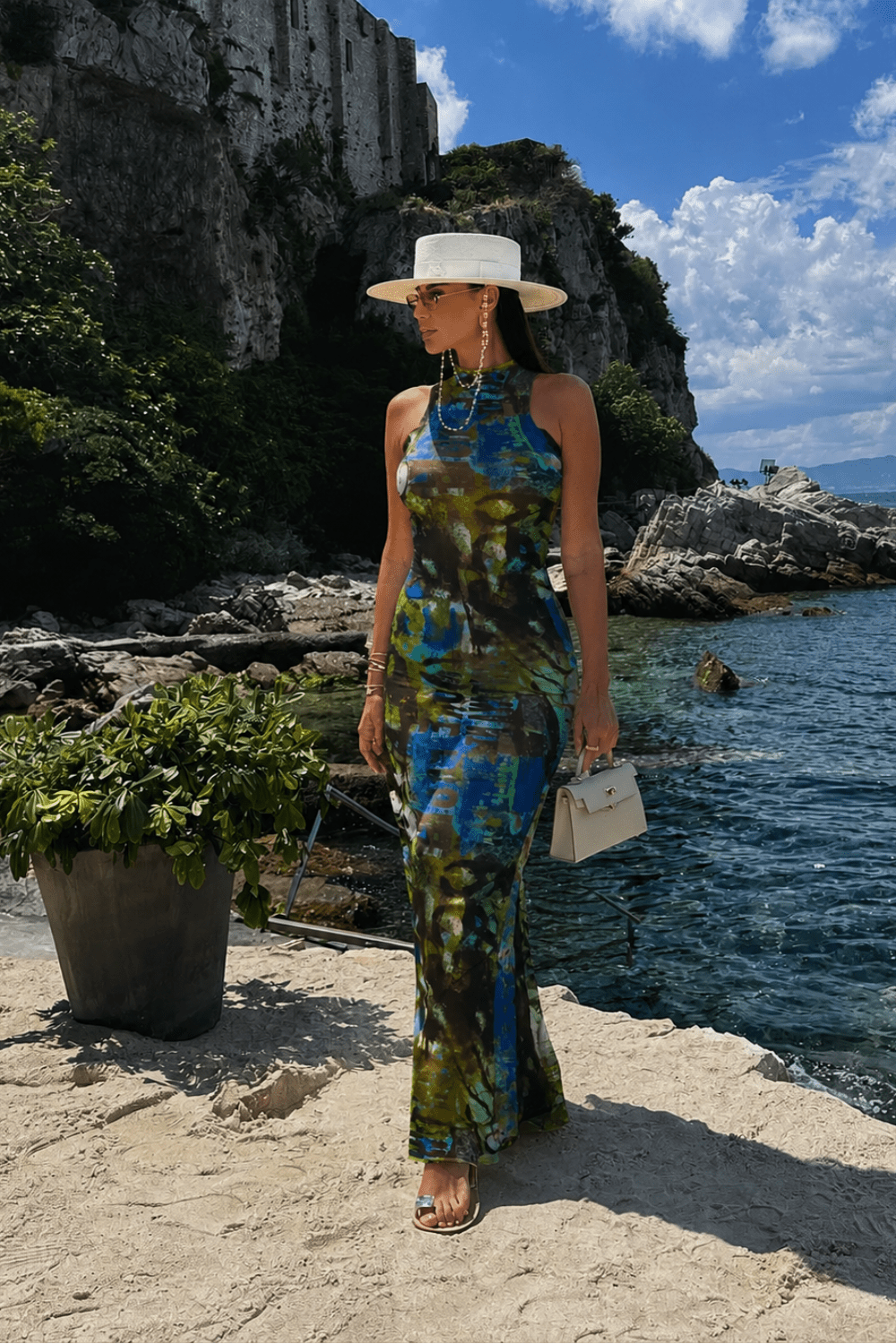 Мesh Dress ÉTHER BLEU - La Maniere